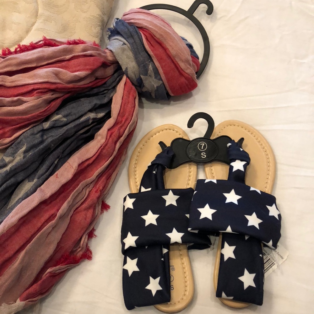 Summer sandals and scarf